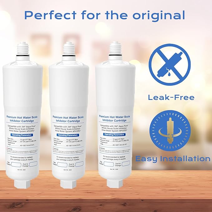 3 Pack AP431 Cartridge, Replacement for Aqua-Pure Whole House Scale Inhibition Inline Water System Helps Prevent Scale AP430SS - IT'S PURE EXPERT