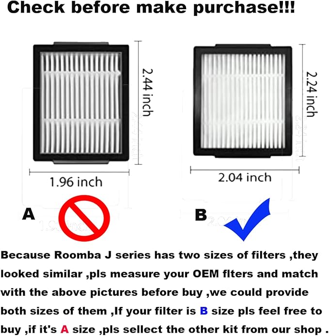 2 Set of Roller Brush & 10 Filters & 4 Mop Pads & 10 Side Brushes Replacement Parts Accessories Compatible with iRobot Roomba Combo J7 J7+ J9+ 10 Max Robot Vacuum Cleaner, - AquaVibe