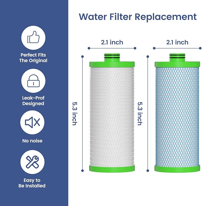 AO-US-200-R Water Filter Replacement Cartridge Compatible with AO Smith Advanced Water Filtration System, 1 Set (2 Count)