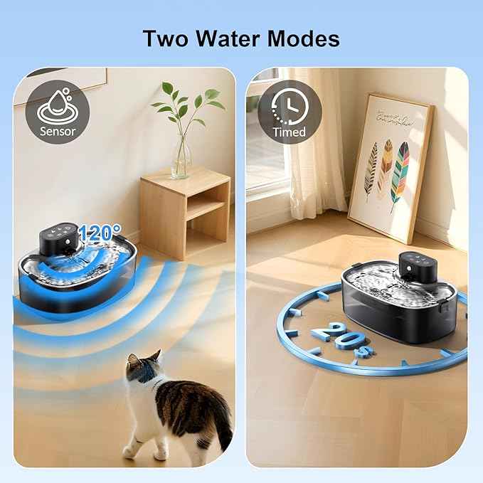No Pump Wireless Cat Water Fountain,112oz/3.3L Whisper Quiet Pet Water Fountain, Easy-to-Clean for Cat Drinking with 3-Pack Replaceable Filters,Stainless Steel Tray, for Cats, Dogs