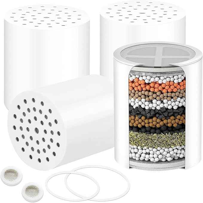 AWO 4 PACK Replacement Shower Filter Cartridge Compatible with Aqua bliss SF100 & SF220 Showerhead,Multi Stage Shower Filtration Systems for Hard Water Reduces Chlorine,Fluoride and Harmful Substance