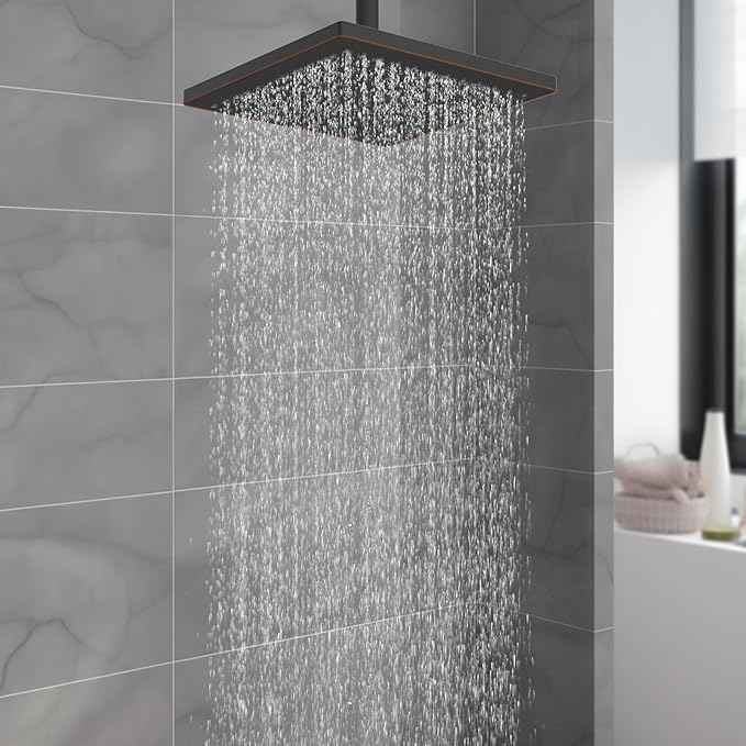 Hibbent cUCPC Certified Thickness Metal Rain Shower Head, 12'' High Pressure Shower Heads, Large Bathroom Shower Head with Adjustable Brass Ball Joint, Waterfall Full Body Coverage, Oil Rubbed Bronze