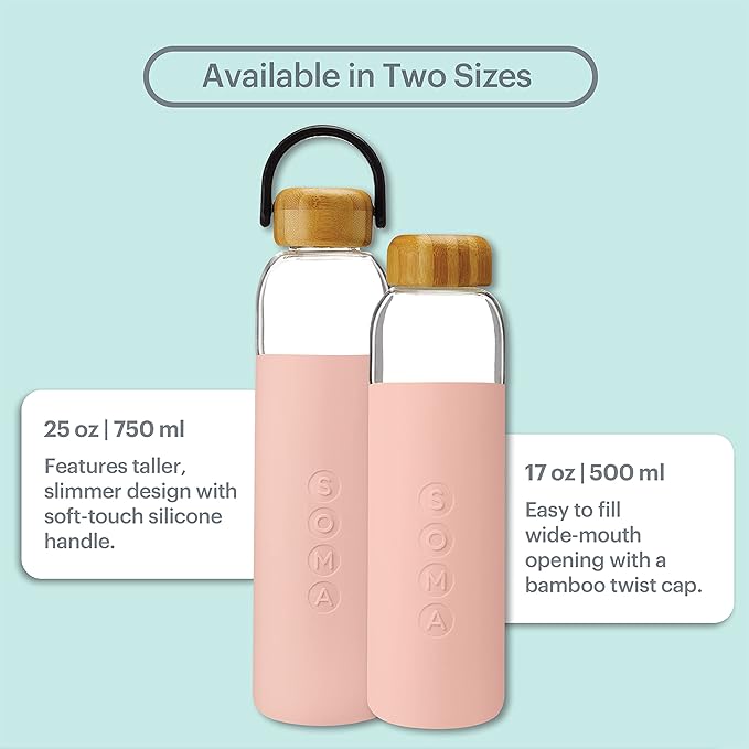 Full Circle V.2 17 oz. Glass Water Bottle - Blush
