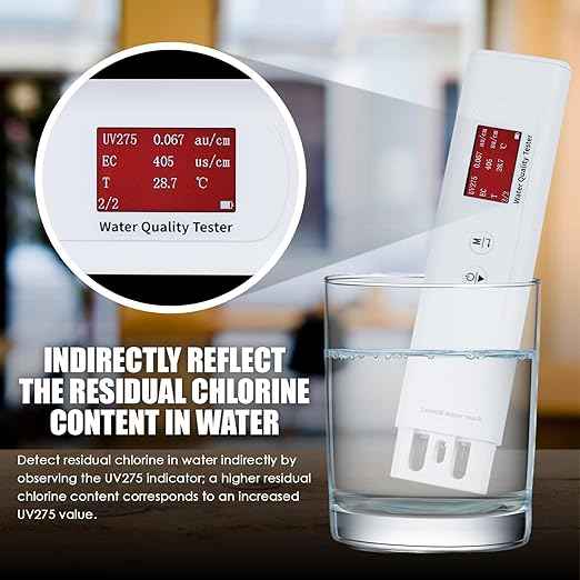 Water Quality Tester for Drinking Water, Portable 6-in-1 TDS Meter TOC, COD, EC, UV275, Temp&TDS, Digital Drinking Water Quality Tester for Home, RV, Hiking, Camping, Travel, Well, Tap, Water Purifier