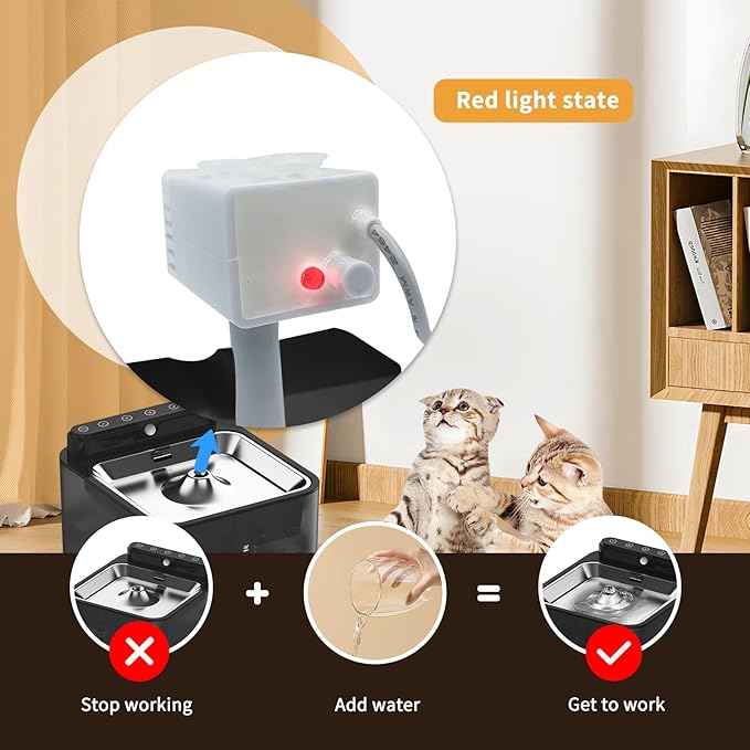 Wireless Cat Water Fountain Battery Operated,Water Fountains for Cats Indoor,108oz/3.2L Motion Sensor Pet Water Fountain,BPA-Free, 3 Filters