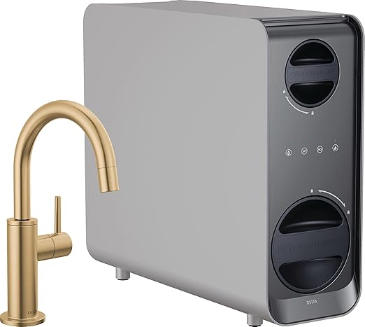 Delta Faucet Clarifi Under Sink Reverse Osmosis Water Filter System with Gold Beverage Dispenser Faucet