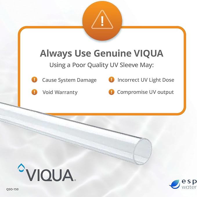 Viqua QSO-150 UV Quartz Sleeve Replacement for VH150 System Genuine OEM Part Durable Protective Sleeve for Reliable Ultraviolet Water Treatment Performance