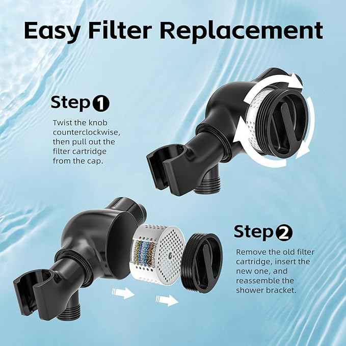 High Pressure Filtered Shower Head with Handheld, 9 Spray Modes 4.7" Shower Head, 59" long hose, 10 Layers Filter for Hard Water, Remove Chlorine, Adjustable Bracket, Matte Black