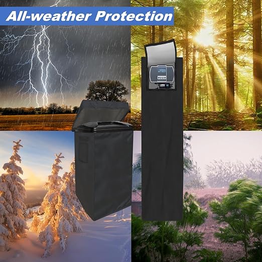 Water Softener Cover for Outside Units,Filter Tank Cover(14’’D×64’’H)+Brine Tank Cover(16''D×44''H),Water Softener Cover Outdoor,All-Weather Protection,Cover for Water Fliter Outside