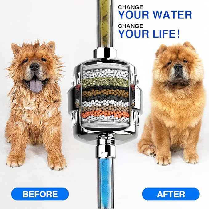 AMORIX 15 Stage Shower Filter Replacement Cartridge Reducing Chlorine Shower Water Head Filter for Hard Water Heavy Metal Impurity, Improve Skin Hair, Fit Any Similar Design Shower Water Filter
