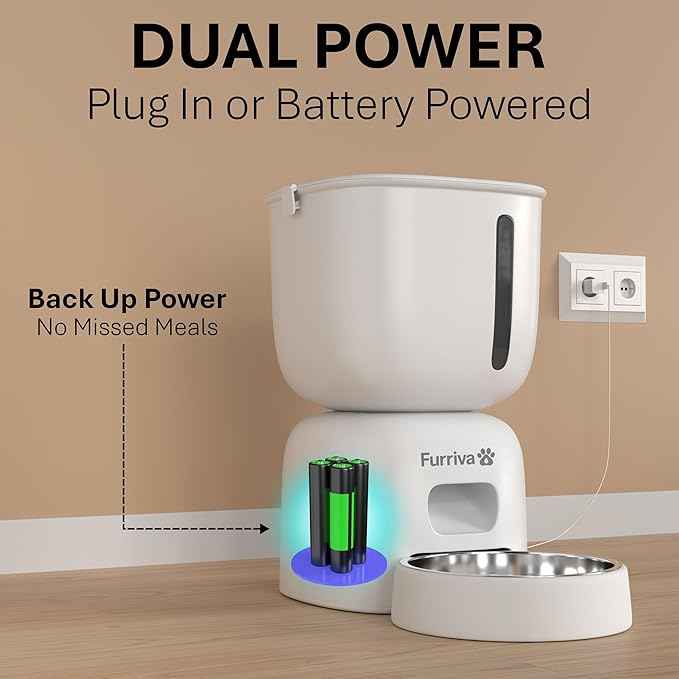 Automatic Cat Feeder and Water Fountain Set - 3L Food Dispenser with Locking Lid, Plug-in/Battery Powered, Programmable Portion Control, up to 4 Meals/Day, 10s Voice Recorder - for Cats and Small Dogs