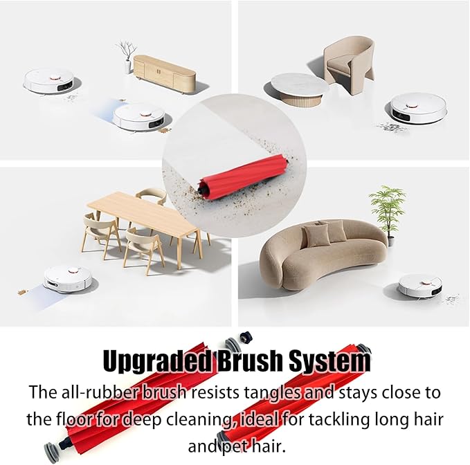 Q7 Replacement Parts Compatible with Roborock Q7 Q7+ Q7 Max Q7 Max+ Robot Vacuum Cleaner,2 Main Brush, 6 Mop Cloth Pads, 6 Side Brushes, 6 HEPA Filters,6 Dust Bag - AquaVibe