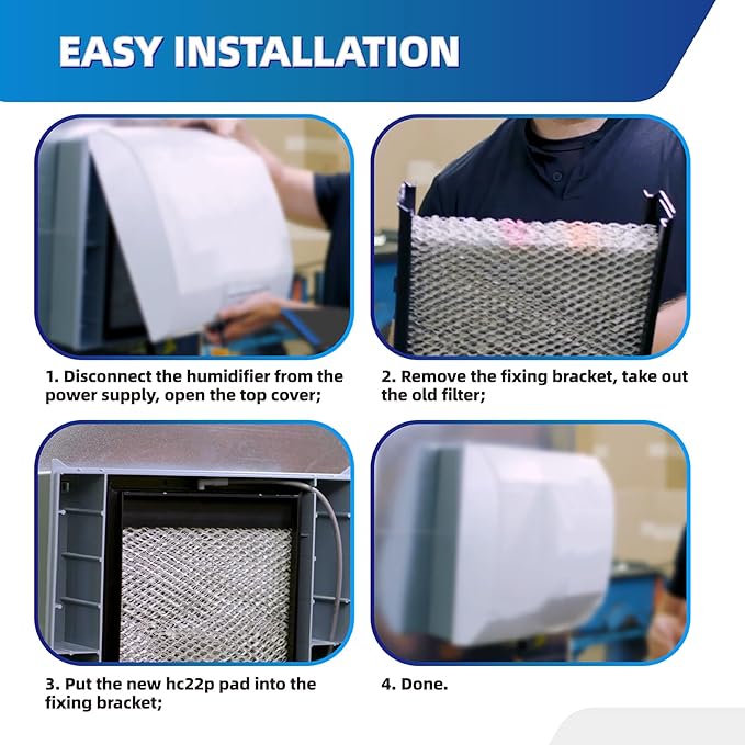 Ximoon Humidifier Filter Pad HC22P Replacement Wick Filters Compatible with Honeywell HE100 HE150 HE220 HE225 HE240 Qty 2 - AquaVibe