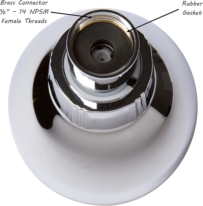 Pressure Boosting Shower Head - High Pressure Water Saver Showerhead Best For Low Flow Showers, 2.5 GPM - Chrome - AquaVibe