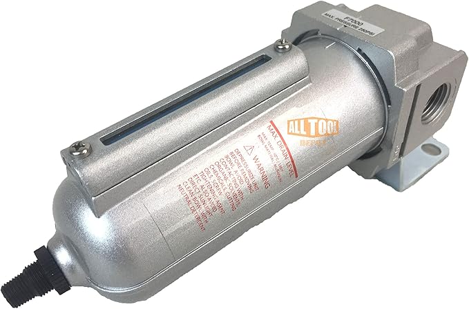 1/2" NPT HEAVY DUTY Industrial Grade Particulate Filter/Water Trap For Air Compressor Compressed Air Lines, 5u With Metal Bowl (AUTO DRAIN) - AquaVibe