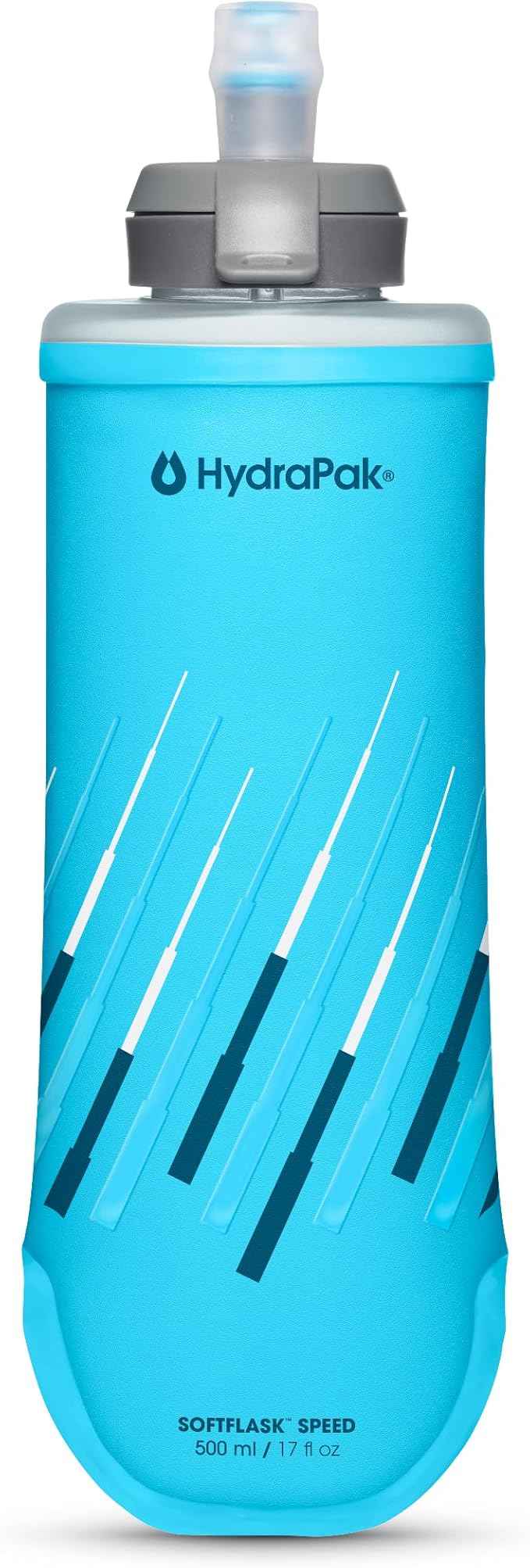 HydraPak SoftFlask Speed 500ml - Compressible Soft Flask Water Bottle, Perfect Fit for Hydration Vests and Running Packs with Easy Open Cap (500ml/17oz)