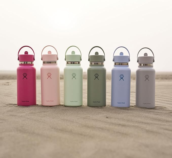 Hydro Flask Water Bottle - Insulated Stainless Steel - Wide Straw Lid, Non Spill, Leakproof in 40 Oz Agave Green