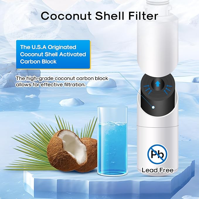 EXCELPURE DA29-00020B Replacement for Samsung HAF-CIN, RF28HMEDBSR,DA97-08006A, RF28HFEDBSR, RF28JBEDBSG, RF261BEAESR, RF4287HARS, RF263BEAESR, RF23HCEDBSR, RF28HFEDTSR,Refrigerator Water Filter,2PACK