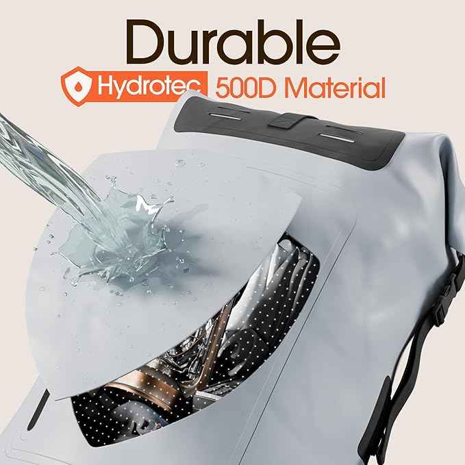 Earth Pak Waterproof Backpack - Heavy Duty Hiking Backpack - Roll-Top Closure Bag - Cushioned Dry Bag Waterproof Phone Case