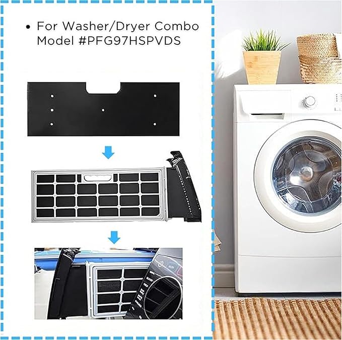 6 Pcs WH01X35719 Lint Filter Replacement with Dryer Vent Brush, Hand Washable and Reusable Dryer Lint Filter Replacement Compatible with GE Profile Washer Dryer Combo