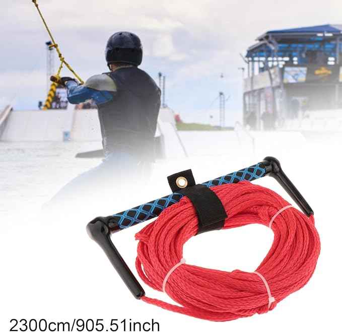 Water Ski Rope, Wakeboard Surfing Tow Rope with Handle Grip, Multifunctional Wake 23M for Water Skis Wakeboard Accs