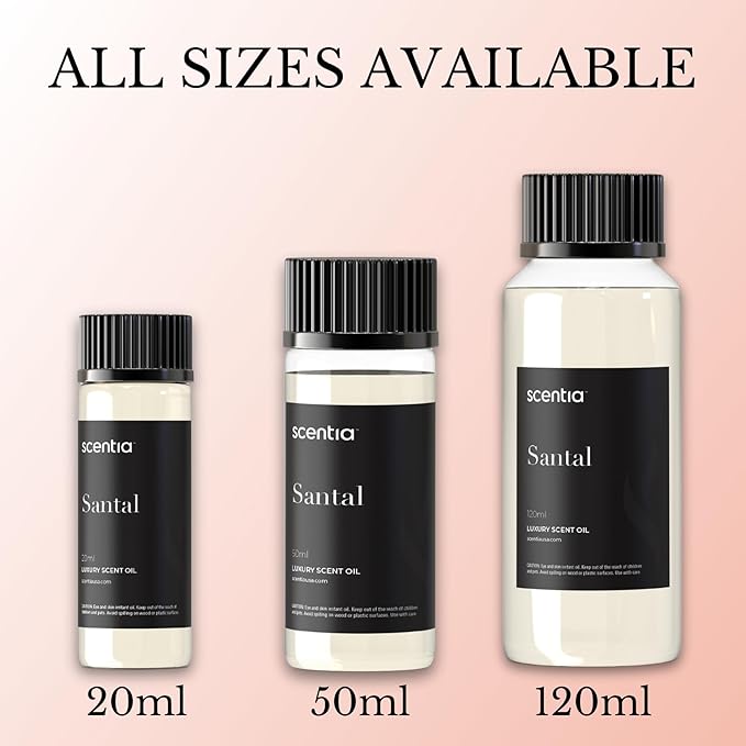 Santal Diffuser Oil – Premium 20ml Santal-Inspired Blend – Sandalwood, Amber, Musk, Cedar, Cardamom – Luxury Fragrance Oil for Ultrasonic & Waterless Diffusers – Made in USA