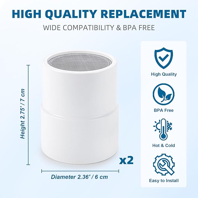 Shower Filter Replacement Cartridge for JOLIE Shower Head Filter - 10 Stage - 2 Packs