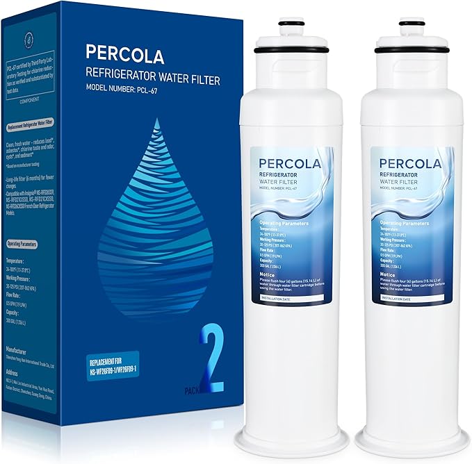 NS-WF26FD9-1/WF26FD9-1 Water Filter, Compatible with Insignia® NS-RFD26SS9, NS-RFD21CISS0, NS-RFD21CXSS0, NS-RFD26CXSS0 French Door Refrigerator Models (2 Pack)