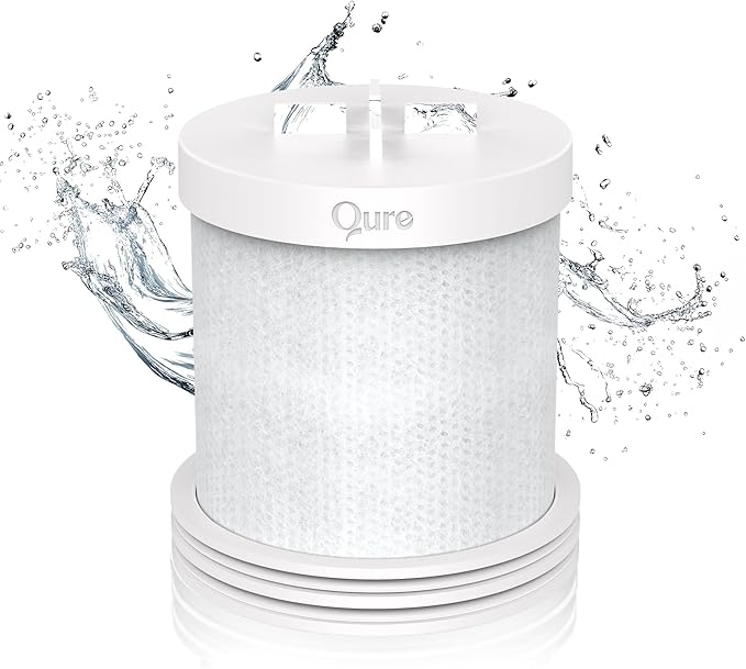 Qure Skincare Shower Filter Refill - Replacement Cartridge for Shower, 99% Chlorine Reduce, Clinically Tested - White, 3-Month Supply (1 Piece)