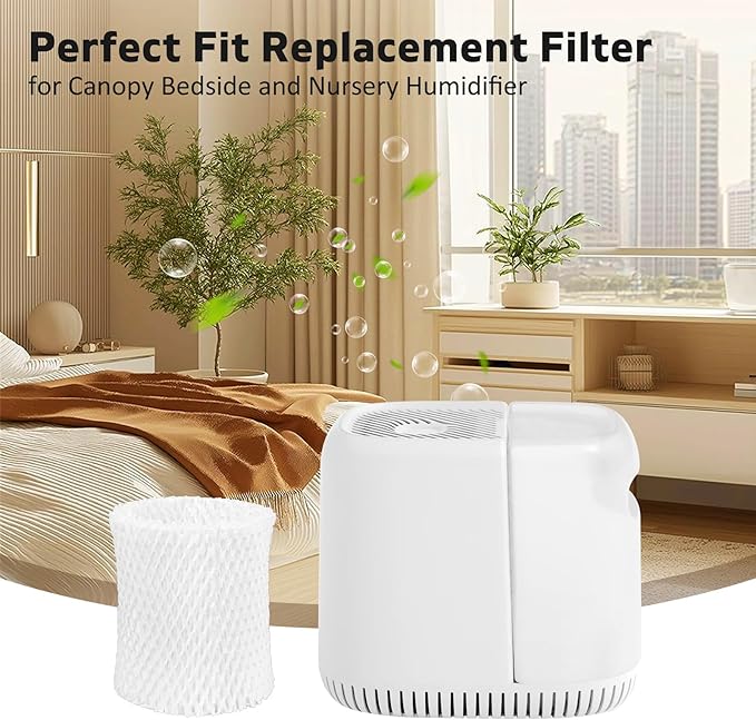 6 Pack Humidifier Replacement Filter for Canopy Bedside and Nursery Humidifier, Natural Wood Pulp & Paper Material, Humidifier Wicking Filter Lasts 6 Weeks