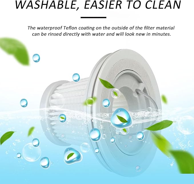 6 pack Washable Hepa with 2 pack Stainless Steel Pre-filter,Hepa Filter Replacement Compatible with Fanttik V8 Series (Fanttik Slim V8 Mate Vacuum & Fanttik V8 Apex Vacuum) - AquaVibe
