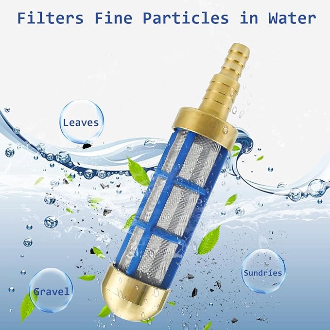 Pressure Washer Filter Brass 3/4'' 5/8'' Hose Water Suction Strainer Pickup Filter Hose Inlet Strainer for Water Tank Connection to Suction Hose Accessories - AquaVibe