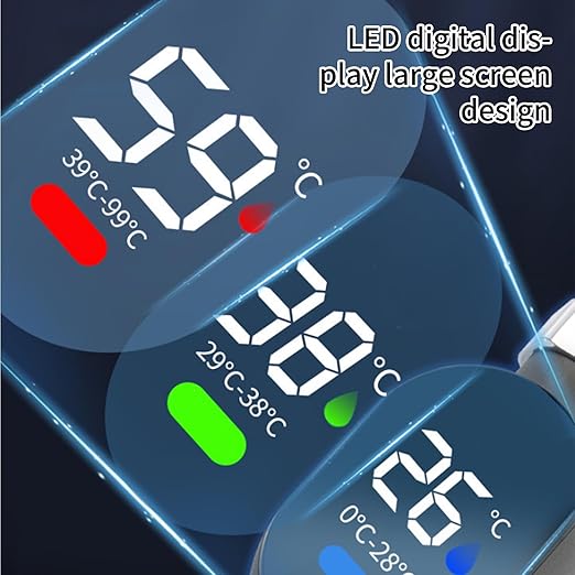 Shower Water Temperature Monitor - Real Time Visual Monitoring, LED Digital Display, Smart Water Temperature Indicator for Kids Bath, Safe Bathroom Accessory for Home Dormitory Hotel Apartment