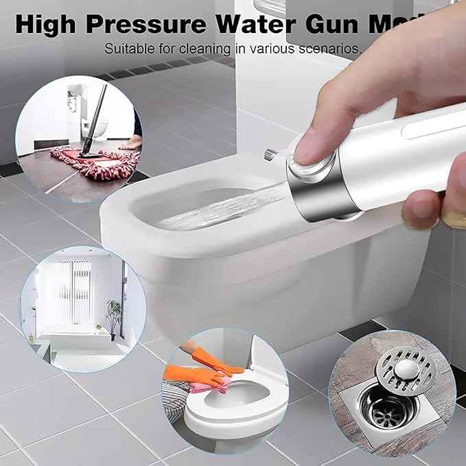High Pressure Handheld Shower Head High Pressure Shower Heads- High Flow Even with Low Water Pressure - Hand Held Showerhead Set with 59″Replacement Hose/Bracket and Cotton Filters (true white)