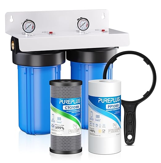 PUREPLUS 2-Stage Whole House Water Filtration System, 10