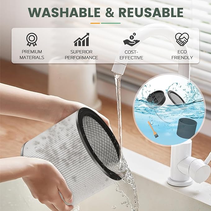 90304 Replacement Filter Kit Compatible with Shop Vac Cartridge Filter 90350 90304 90333 90585, Fits Most 5 Gallon and above Wet Dry Vacuum Cleaner (2+2+4+1) - AquaVibe