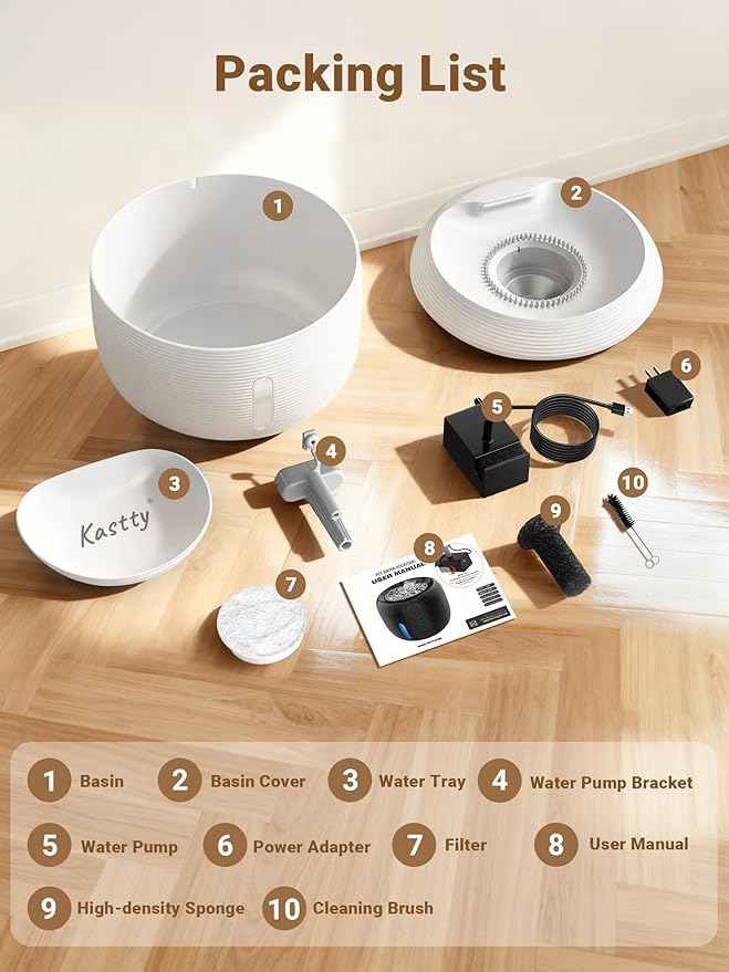 Kastty Cat Water Fountain:3.5L Cat Fountain for Drinking-White Pet Water Fountain for Cats Indoor-Quiet Cat Water Dispenser with Visual Water Level - Pets Watering Supplies for Small Animals FS77