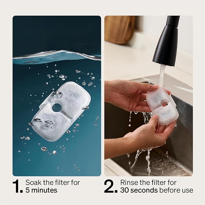 PETLIBRO Cat Water Fountain Filter Replacement, 8 Packs Pet Fountain Filter & Sponges for Dockstream WF106/WF116/WF105/WF115/WF005/WF305, 4 Months Set Easy-Swap PETLIBRO Cat Water Dispenser Filter