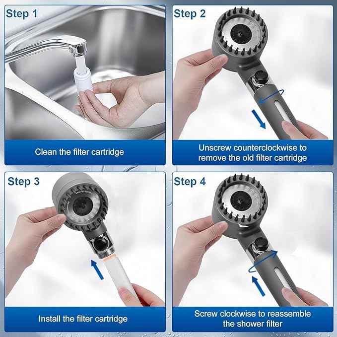 Luxsego Shower Head Filters for High Pressure Shower Head, 6 PCS PP-Cotton Filter Cartridge for Hard Water Soften Hard Water, Handheld Shower Head Replacement Filters