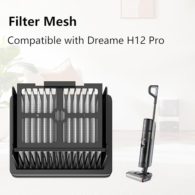 Replacement Vacuum Filters Roller Brushes Compatible with Dreame H12 Pro Wet Dry Vacuum Cleaner, Efficient Replacement Filters for Clean Floors (【H12Pro】4 Filters) - AquaVibe