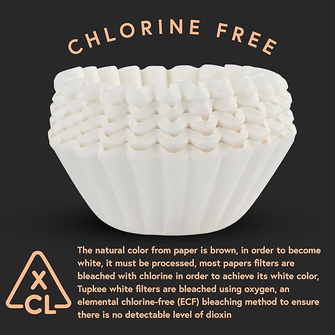 Tupkee Extra Large Coffee Filters – 13.75” x 5.25” – Fits Bunn 1.5–3 Gallon Commercial Coffee & Tea Machines – Chlorine-Free – No Overflow, No Tearing – 250 Count – For Restaurants, Cafés