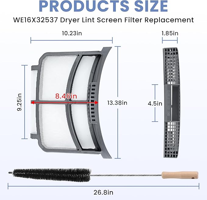 WE16X32537 WE16X29597 Dryer Lint Screen Filter Replacement Compatible for G-E GFD85ESMN1RS GFD85ESPN1DG GFD85GSPN1DG GFD85GSPN1RS GFD55ESPR1RS ect Appliances Dryer Lint Filter Screen-by MIFLUS - AquaVibe