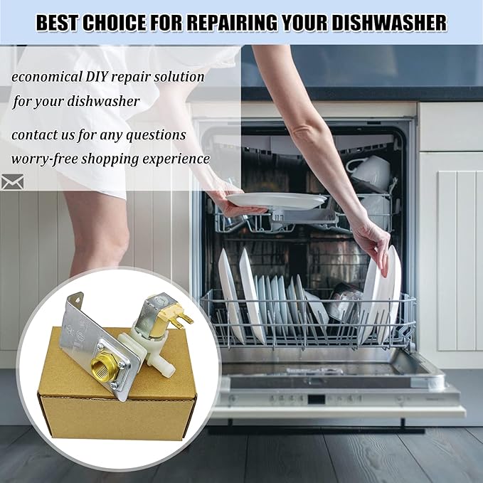 154637401 Dishwasher Water Inlet Valve, Dishwasher Water Valve Assembly Replacement Parts 154219601 154359801 154373301 AH1990907 AP4321824 PS1990907