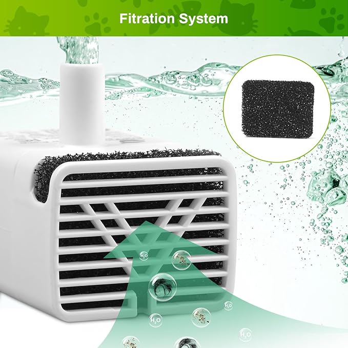 Cat Water Fountain Pump, Ultra Quiet JY-830 Replacement Pump for Stainless Steel Pet Fountain, Replacement USB Motor for Indoor Cat Water Drinking Dispenser, 4.92ft Cable, Long Lifespan