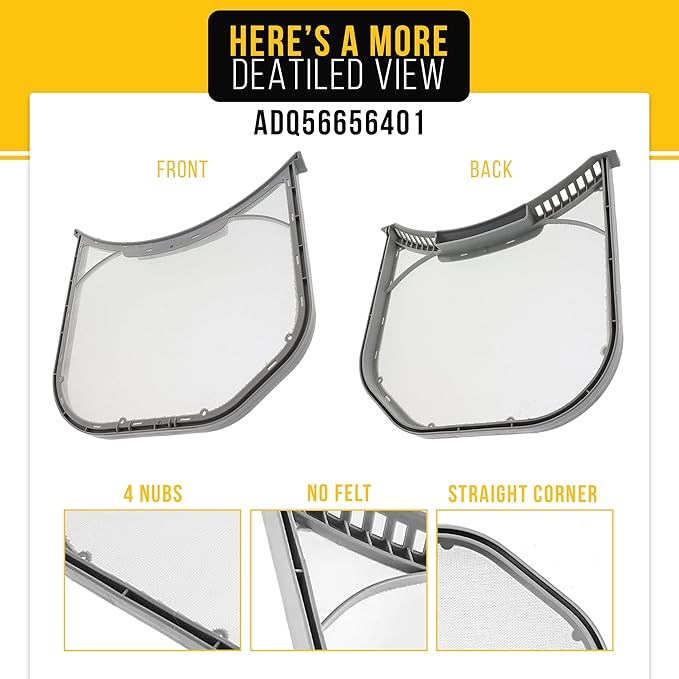 PartsBroz ADQ56656401 Dryer Lint Filter Screen for LG Dryer Lint Filter Replacement, Kenmore Lint Trap Replacement Elite Clothes Dryer Vent Part ADQ566564 PS3531962 DLE3500W DLE3170W DLE3600W DLE3400W