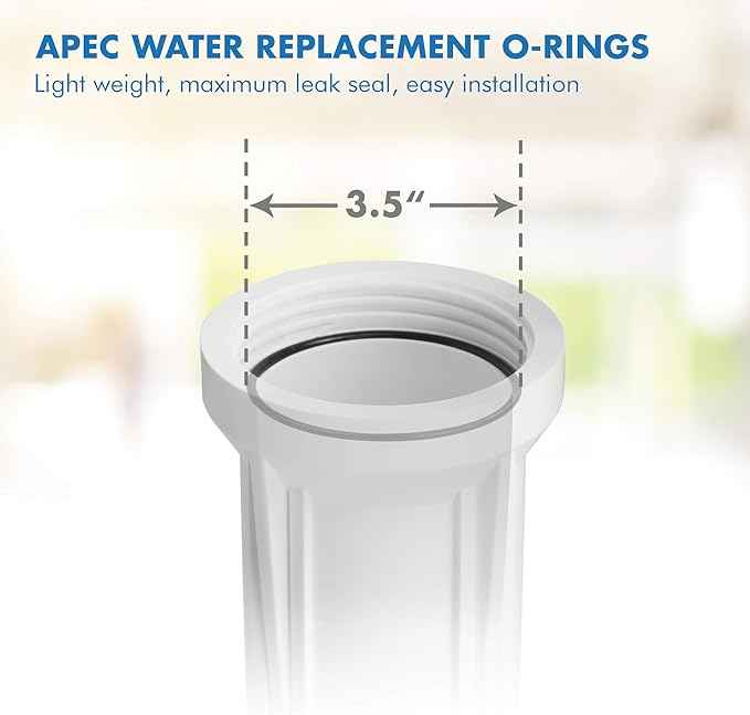 APEC Water Systems Set 3 Pcs 3.5" O.D. Replacement ORing for Reverse Osmosis Water Filter Housings with Lubricant