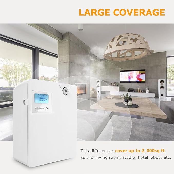 Smart Scent Air Machine for Home - Waterless Essential Oil Diffuser with Cold Air Diffusion Technology, HVAC Scent Diffuser 300ml for Large Room, Professional Atomizing Cover Up to 2,000 Sq.Ft.
