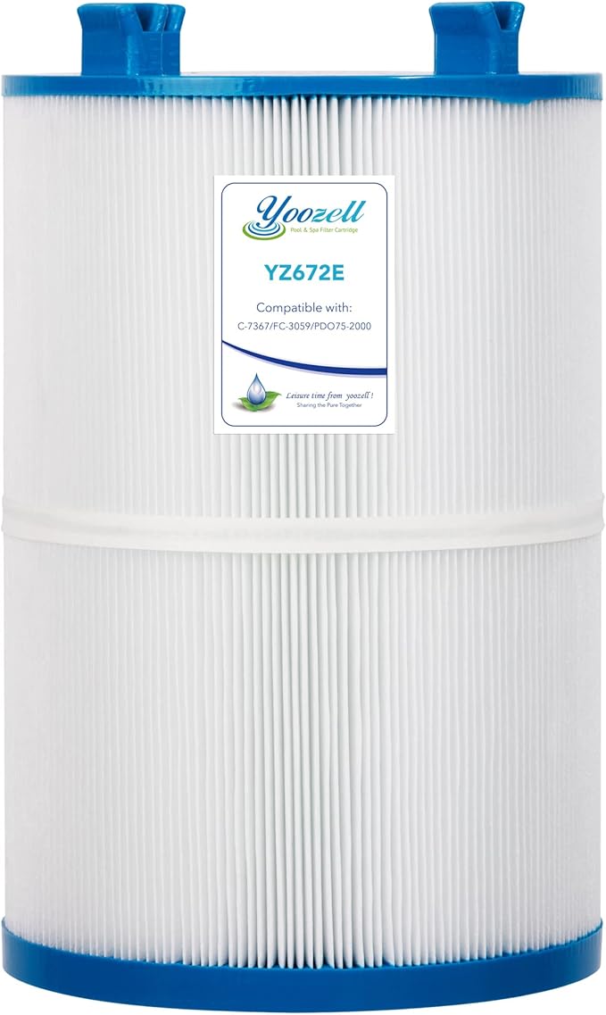 YZ672E. Spa Filter Cartridge Compatible with Unicel C-7367 75Sq.ft PDO75-2000 Filbur FC-3059 Tier1 PAS-1223 Dimension One 1561-00 Darlly 70759 1 Pack - AquaVibe