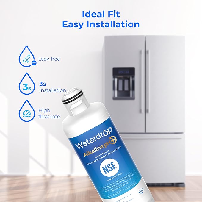 Waterdrop Alkaline DA97-17376B Water Filter, Enhances pH, Replacement for Samsung® HAF-QIN/EXP, DA97-08006C, RF28R7201SR, RF28R7351SG, WD-F45-AL, 2 Filters