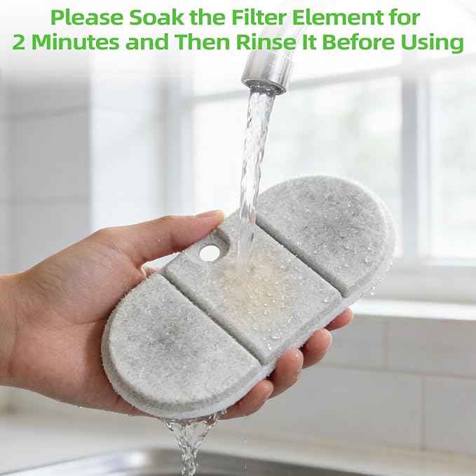 Cat and Dog Water Fountain Replacement Filters | 16 Filters + 16 Sponges | Fits PETLIBRO PLWF002 71oz/2.1L Capsule Fountain | Ultra-Quiet Dual Flow BPA-Free Pet Dispenser Parts, 32 Pack